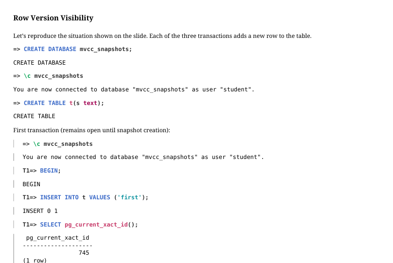 Source slide page 6: Row Version Visibility