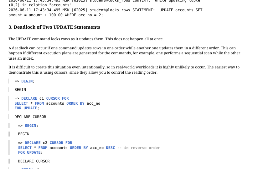 Source slide page 31: 3. Deadlock of Two UPDATE Statements
