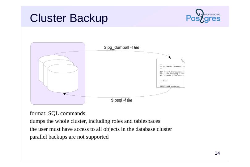 Source slide page 17: Cluster Backup